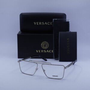 Versace VE1295 1000 Rectangle Eyeglasses 59mm – Silver
